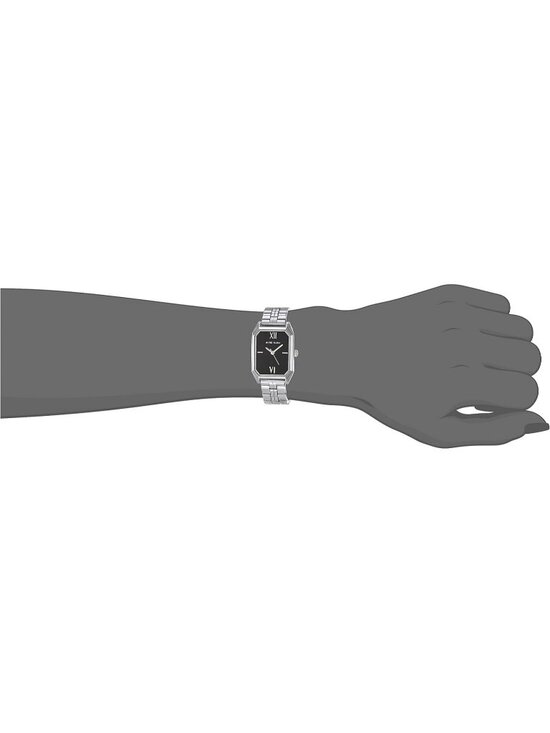 Anne Klein Womens Silver And Black Analog Roman Numeral Octagonal Bracelet Watch main image 7